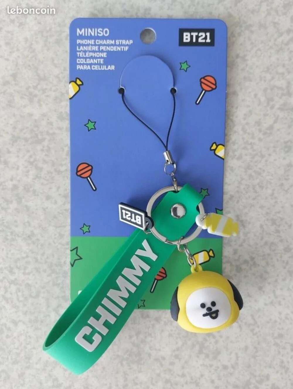 MINISO BT21 CHIMMY Keychain Strap - Green & Yellow BTS Jimin